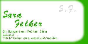 sara felker business card