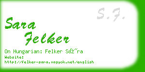 sara felker business card
